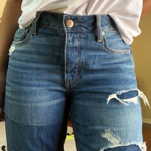 distressed denim boyfriend jeans